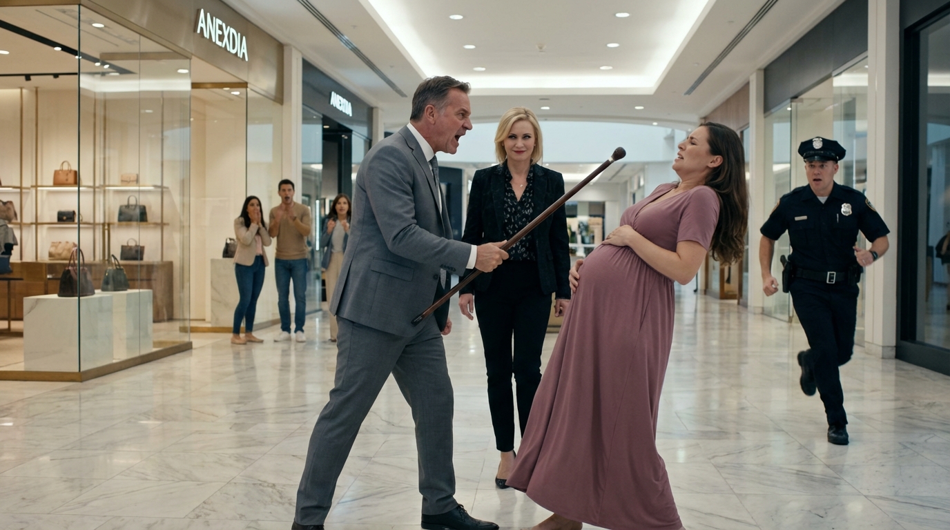 Der CEO schlug seine schwangere Frau im Einkaufszentrum mit einem Stock, um seiner Geliebten zu gefallen — aber ihr Vater, ein Milliardär, der heimlich als ihr Leibwächter arbeitete, wurde Zeuge davon und tat etwas, das ihn bereuen ließ…