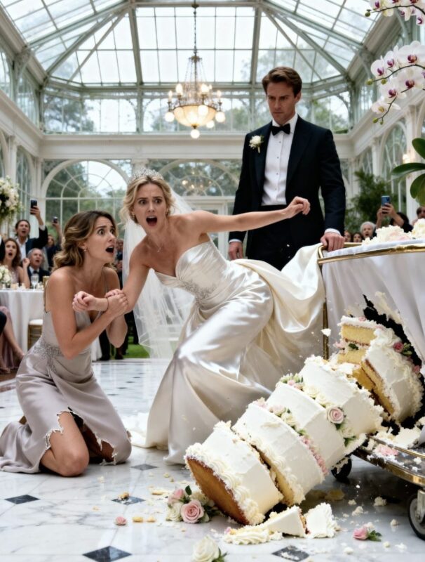 Auf meiner Hochzeit packte meine Schwester mein Handgelenk und flüsterte: „Stoß die Torte… jetzt.“ Und als ich von ihren zitternden Händen zu den kalten Augen meines Mannes blickte, begriff ich, dass der Mann, den ich gerade geheiratet hatte, eine Wahrheit verbarg, die ich niemals hätte sehen sollen.