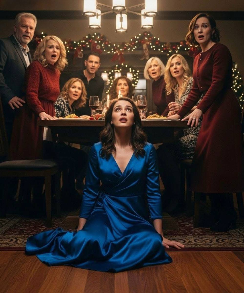 Mein Stiefvater stieß mich mitten beim Weihnachtsessen aus meinem Stuhl und knurrte: „Dieser Platz gehört meiner leiblichen Tochter. Geh weg.“ Ich fiel vor allen auf den Boden.