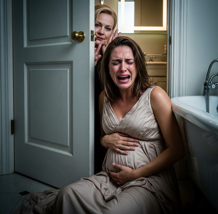 Eine Stunde vor der Hochzeit meiner Schwägerin setzte bei mir die Geburt ein – aber statt mir zu helfen, zischte meine Schwiegermutter: „Wage es ja nicht, Emilys großen Tag zu ruinieren“, riss mir das Handy aus der Hand und sperrte mich in einer Toilette ein.Ich schrie, bis mir die Stimme versagte.Stunden später wachte ich in einem Krankenhausbett auf und hörte sie flehend sagen: „Bitte erstatte keine Anzeige.“Doch in dem Moment, als mein Mann hereinkam … ließ die Wahrheit, die ans Licht kam, sie leichenblass werden.