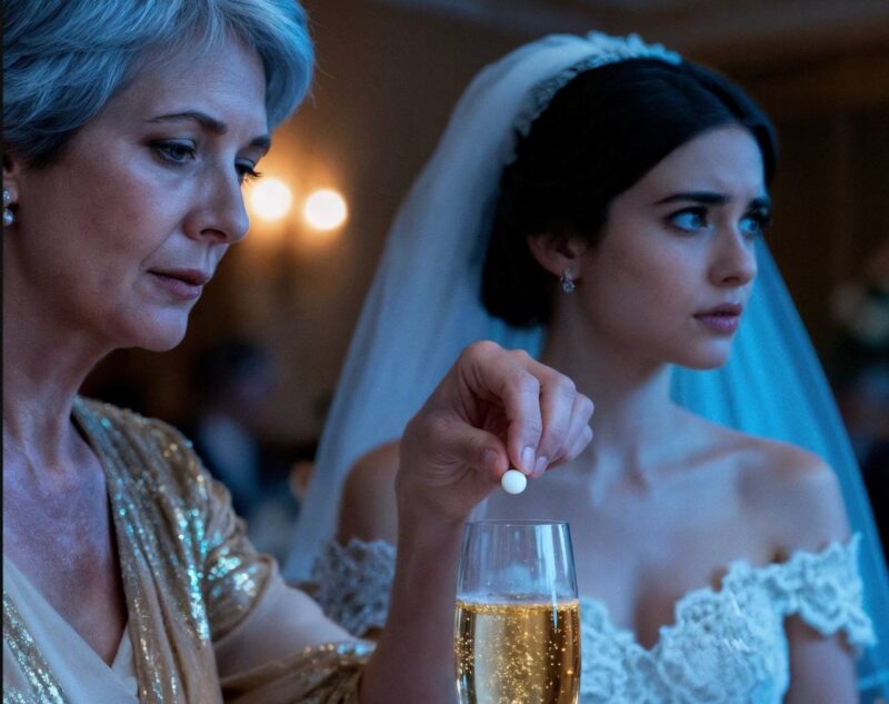 Auf meiner Hochzeitsfeier legte meine Schwiegermutter etwas in mein Glas Champagner.