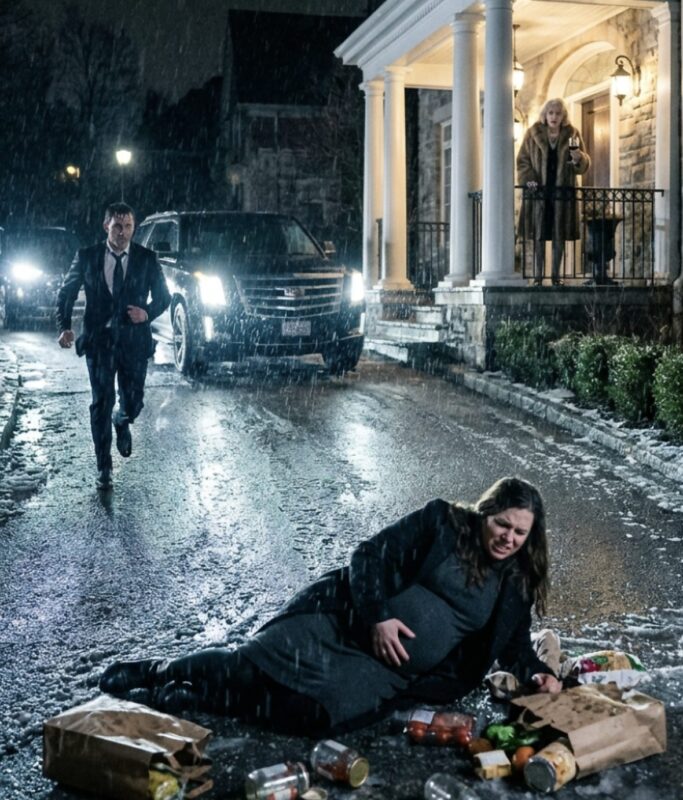 Acht Monate schwanger, mit schweren Einkaufstüten im eisigen Regen – und die Nacht, in der mein Mann endlich das Monster sah, das ihn großgezogen hat.