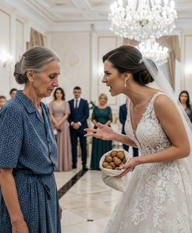 Ich habe meine Großmutter bei meiner Hochzeit rausgeworfen, weil sie eine „schmutzige“ Tüte Walnüsse mitgebracht hat – zwei Tage nachdem sie gestorben war, öffnete ich sie und brach zusammen.