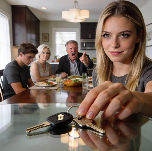 „Leg die Schlüssel hin und geh raus“, schrie mein Vater während des Sonntagsessens. „Dieses Haus gehört jetzt der Familie.“