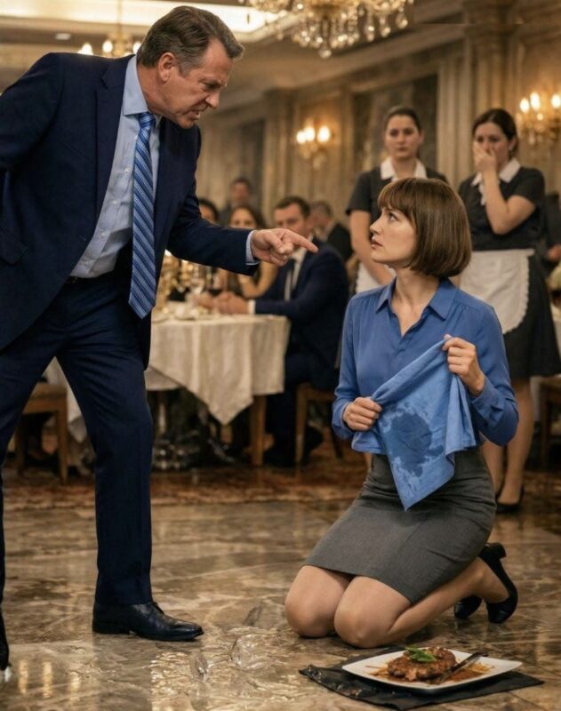 „Heb das sofort vom Boden auf!“, schrie der Manager die Kellnerin an, doch das gesamte Restaurant verstummte, als die Frau ihre Schürze ablegte und sagte: „Sie sind gefeuert.“…..