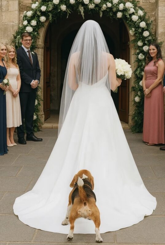 Während der Hochzeit biss der Hund der Braut plötzlich in den Saum des Kleides und ließ sie nicht zum Altar gehen: Alle dachten, der Hund spiele nur, bis etwas wirklich Beängstigendes enthüllt wurde