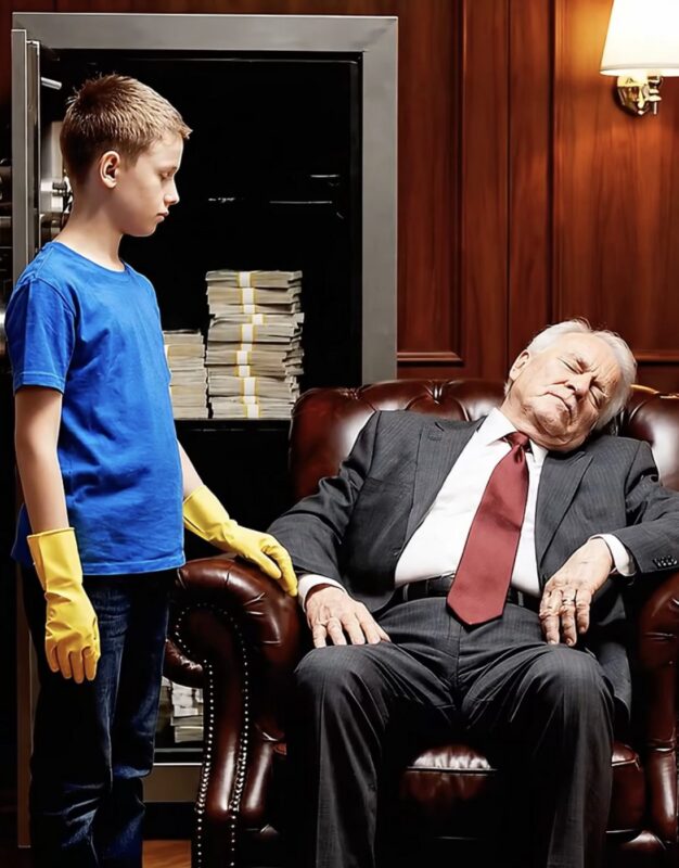 Der Millionär stellte sich schlafend, um den Sohn der Putzfrau zu testen.