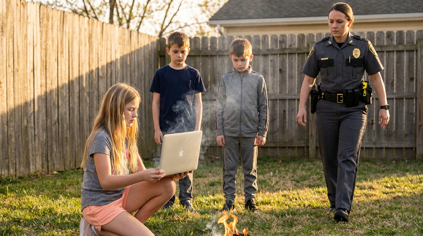 SPAREN IN ASCHE: Ich habe ein Jahr lang gearbeitet, um meiner Tochter einen 1.800-Dollar-Laptop zu kaufen — nur um zuzusehen, wie ihre Cousins KICHERND ihn in eine FEUERGRUBE warfen!