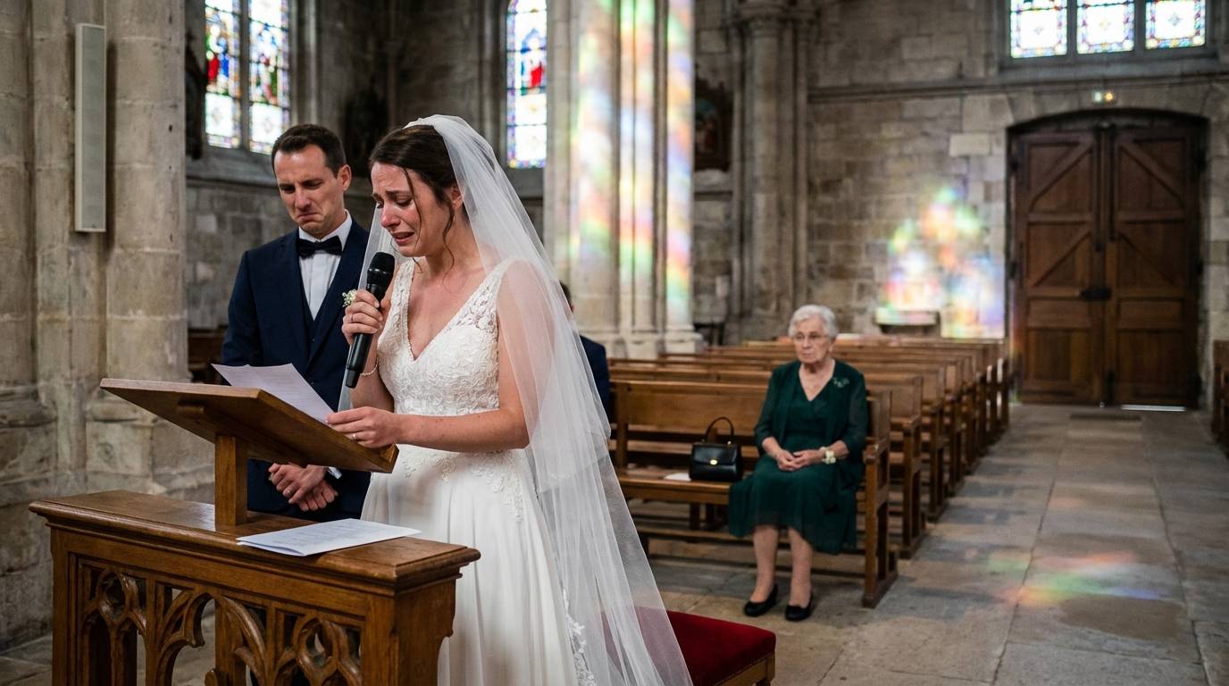 Sie betrat die Kirche in einem Hochzeitskleid… aber verließ sie mit etwas viel Kostbarerem als der Ehe: der Wahrheit.