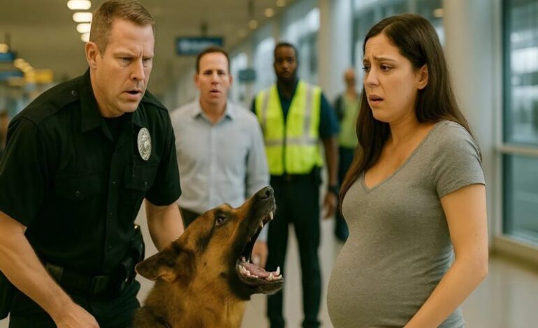 Ein Polizeihund bellte unaufhörlich auf eine schwangere Frau, und was man entdeckte, schockierte alle
