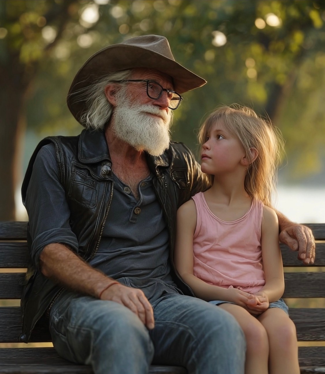 Als ein kleiner Fremder auf einem Walmart-Parkplatz einen Motorradfahrer-Schutzschild brauchte