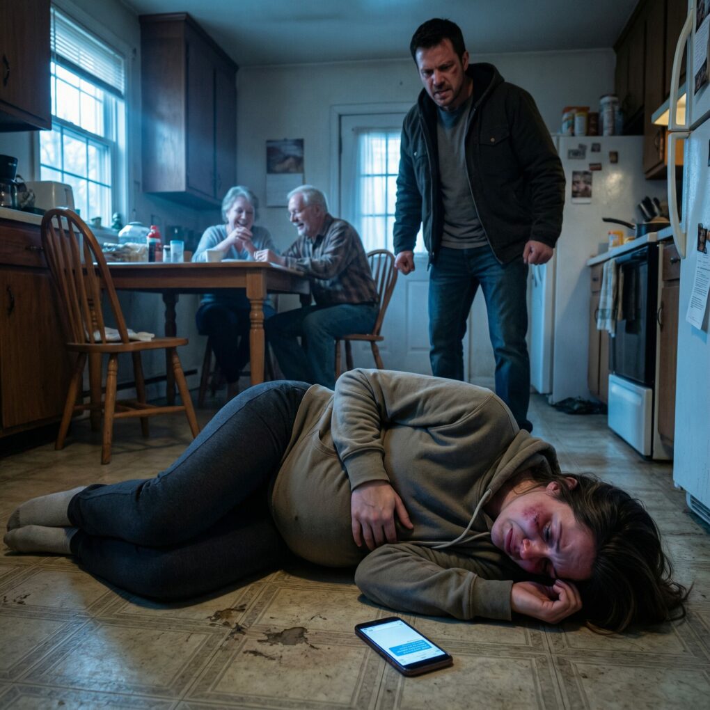 „Steh auf, du faule Kuh! Glaubst du etwa, schwanger zu sein macht dich zur Königin? Geh runter und koch für meine Eltern – sofort!“, schrie mein Mann um 5 Uhr morgens und zerrte mich aus dem Bett. Seine Eltern saßen lachend da, während ich vor Schmerzen zusammenbrach. Sie wussten nicht, dass ich, bevor ich durch die Schläge das Bewusstsein verlor, noch eine lebensrettende Nachricht abgeschickt hatte.