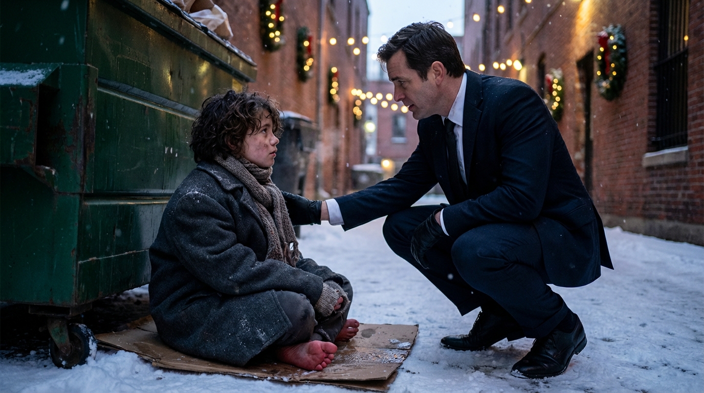 Komm mit mir“, sagte der Millionär zu dem kleinen Mädchen, das im Schnee schlief – niemand ahnte, was dann geschah.