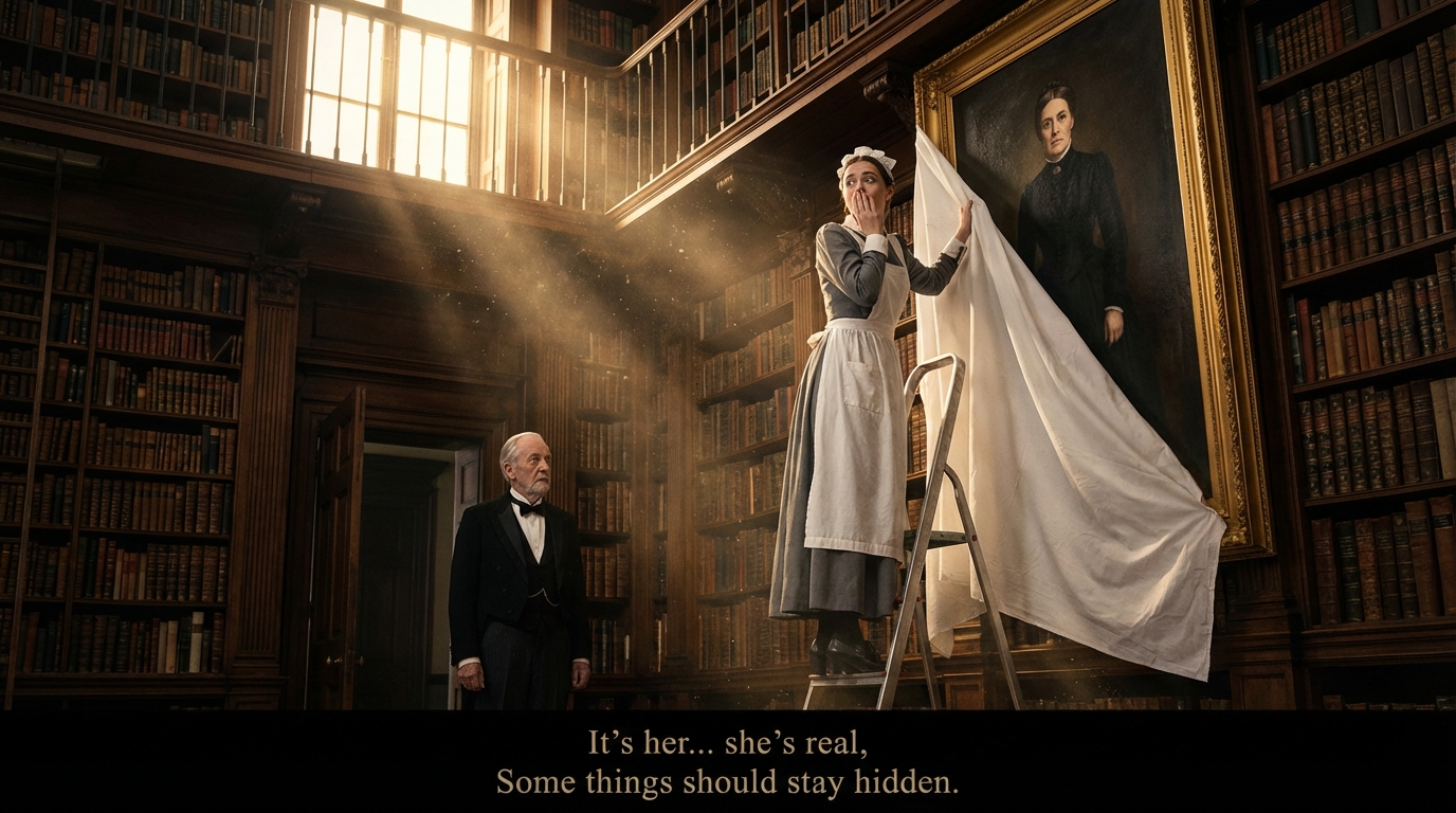 Ich putzte gerade in der Villa des reichsten Mannes Amerikas, als ich ein Gemälde entdeckte, das niemand berühren durfte. Als ich das Tuch entfernte, erstarrte ich. Es war das Gesicht meiner verstorbenen Mutter. Sein Geständnis zerstörte meine Welt für immer.