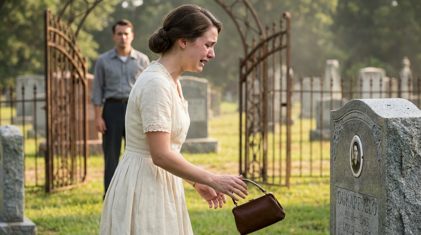 Ohne es meinem Mann zu sagen, ging ich zum Grab seiner ersten Frau, um um Vergebung zu bitten – doch in dem Moment, als ich das Foto auf ihrem Grabstein sah, blieb ich wie gelähmt stehen.