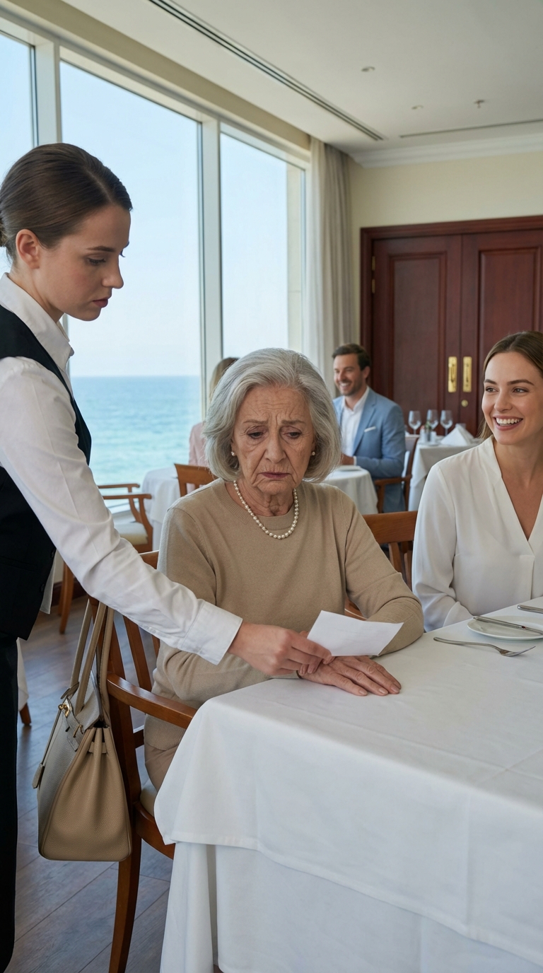 CH2 – Auf unserer Familienkreuzfahrt grinste mein Sohn, während meine Schwiegertochter Fotos machte. Eine Kellnerin beugte sich zu mir und steckte mir einen Zettel zu: „Rufen Sie die 112 an.“
