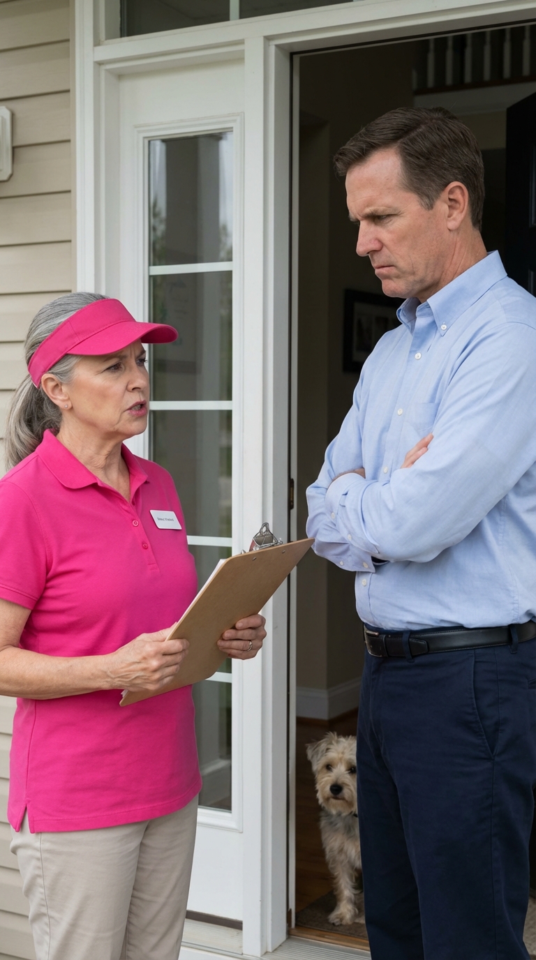 „Lewis“, sagte sie und zog meinen Namen in die Länge, als hätte ich ein Verbrechen begangen. „Ich bin Patricia von der Eigentümergemeinschaft. Wir haben Beschwerden über Ihre Aktivitäten während der Arbeitszeit erhalten.“ Ich blinzelte. Aktivitäten? „Ja“, sagte sie und kniff die Augen zusammen, als suche sie nach Beweisen. „Besprechungen, Lieferungen, Besucher. Sie betreiben ein Gewerbe von zu Hause aus. Das verstößt gegen Regel 14b der Eigentümergemeinschaft.“
