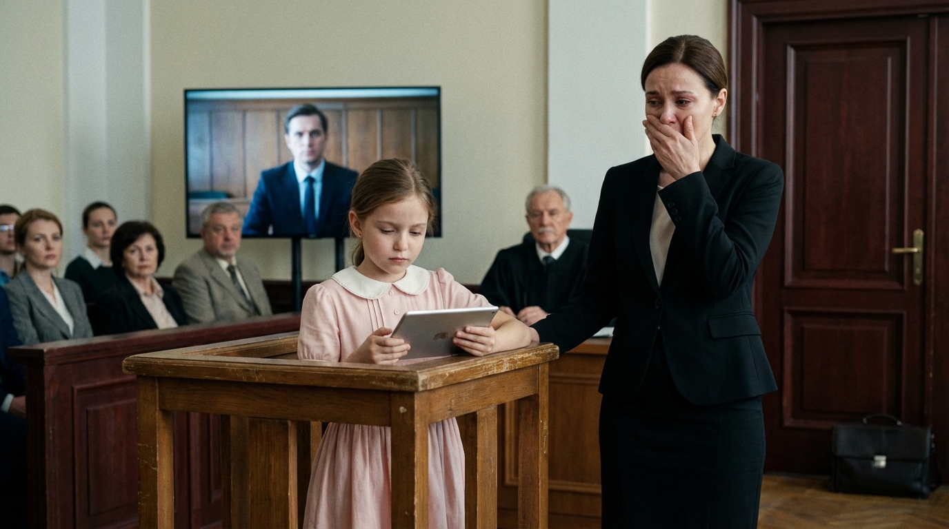 Während der Scheidungsverhandlung fragte meine zehnjährige Tochter leise den Richter: ‚Euer Ehren, darf ich Ihnen etwas zeigen, das Mama noch nicht gesehen hat?‘