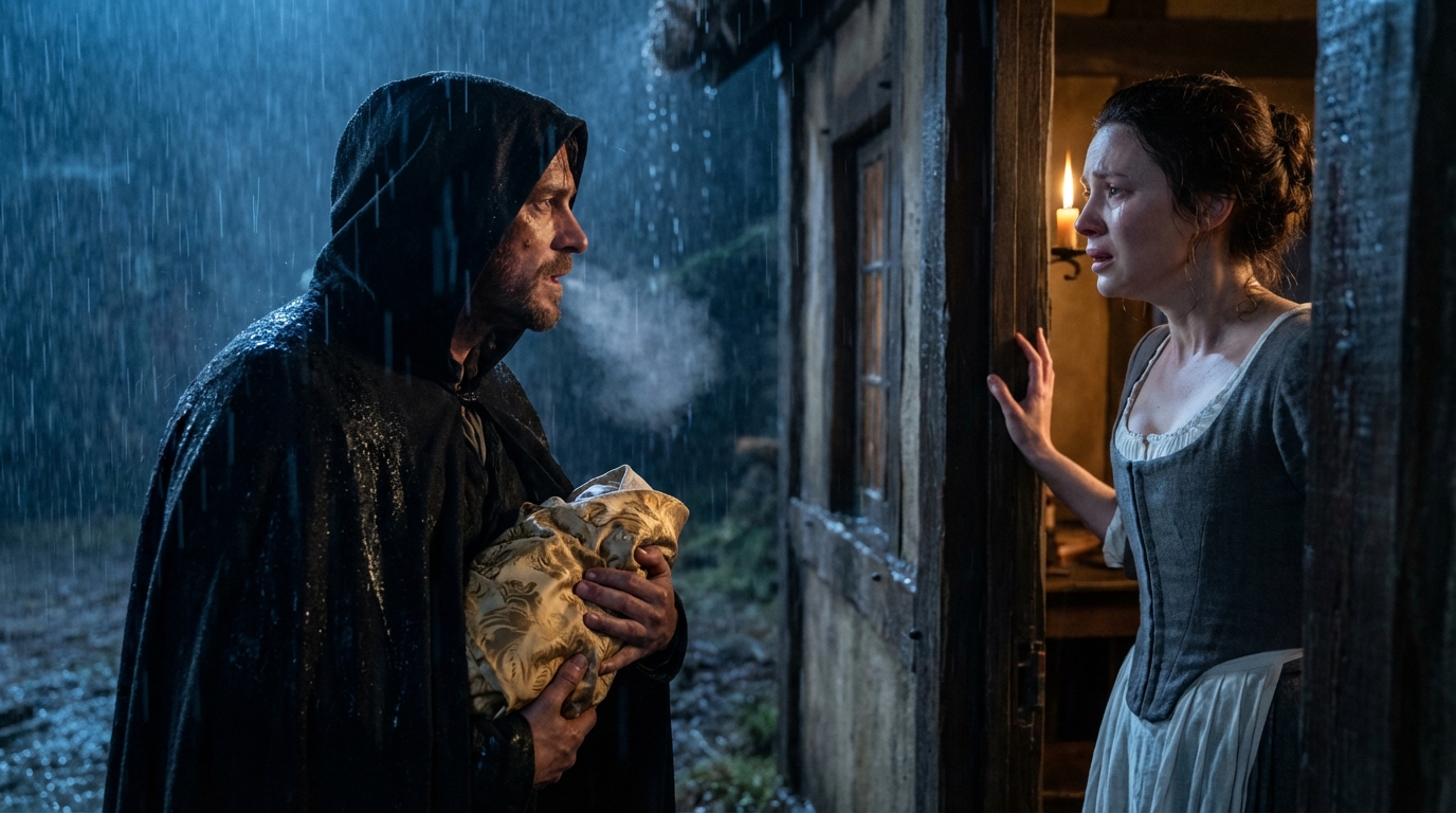 „Versteck dieses Kind. Es ist der zukünftige König“, sagte der geheimnisvolle Mann, während er das Baby in die Arme der Bäuerin legte.