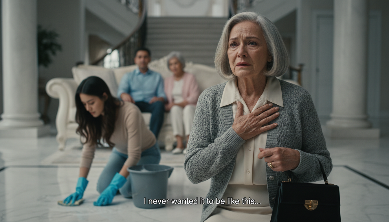 Nach 15 Jahren in Großbritannien war ich wie gelähmt, als ich meine Tochter in der 4-Millionen-Dollar-Villa, die ich ihr hinterlassen hatte, wie eine Dienerin leben sah. Sie erkannte mich kaum wieder – ihre Augen waren eingefallen und erschöpft. Ihr Mann und ihre Schwiegermutter lümmelten auf dem Sofa und gaben Befehle, als gehöre ihnen das Haus. Ich widersprach nicht. Ruhig rief ich meinen Anwalt an und sagte genau vier Worte. Was dann geschah, ließ sie erstarren.