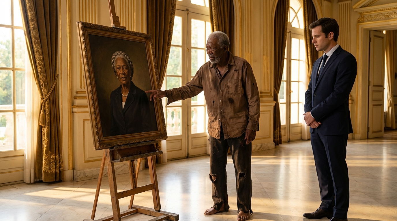 Armer Ehemann fragt einen Milliardär: „Warum hängt das Foto meiner Frau in Ihrem Herrenhaus?“ – Dann geschieht das Unglaubliche