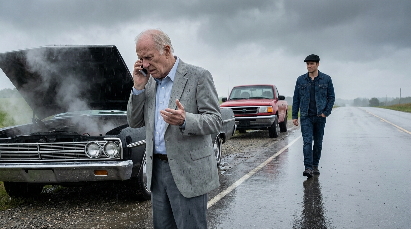 Ein alleinerziehender Vater half einem älteren Mann, der allein im Regen ging — und am nächsten Tag half ihm genau dieser Mann, seinen Job zu retten …