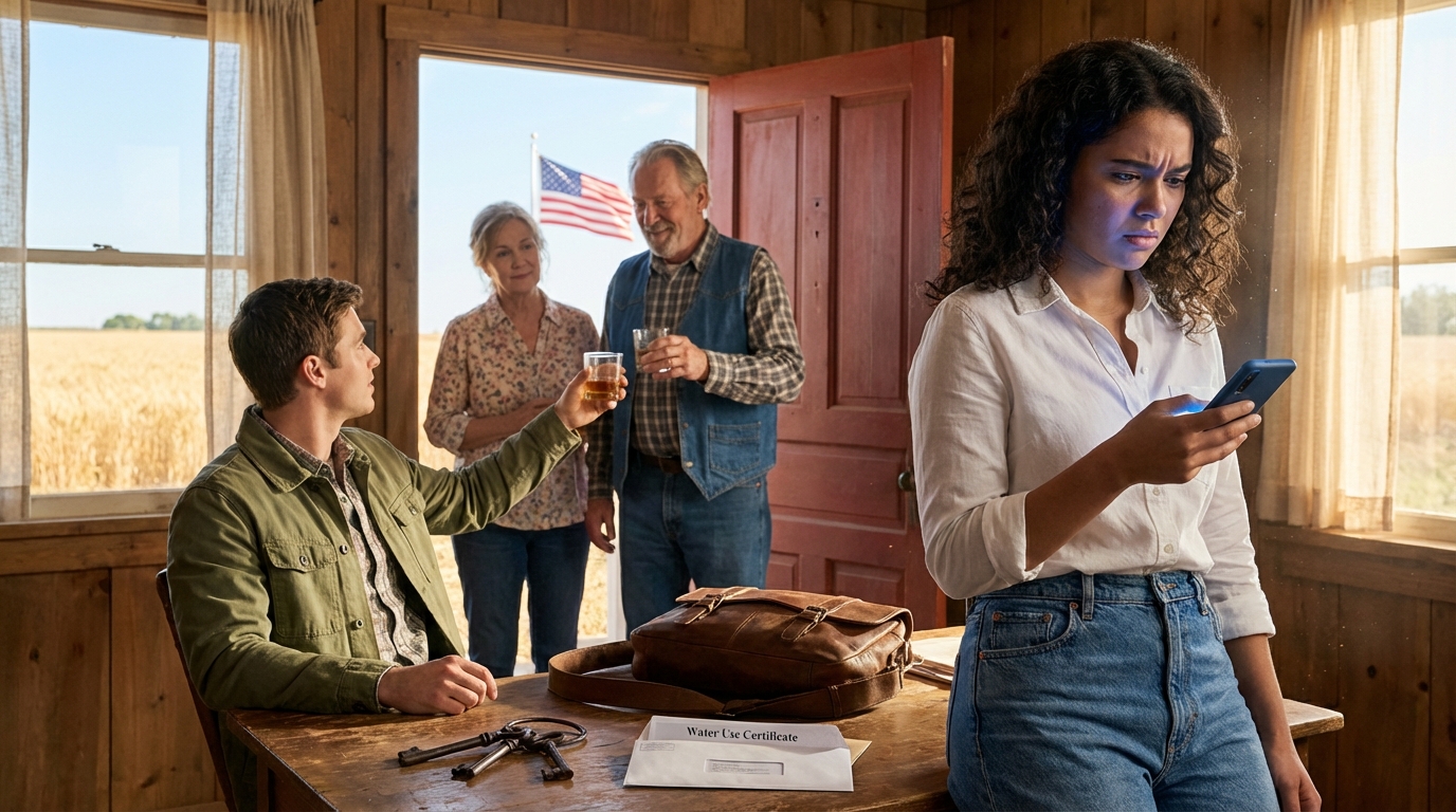 Bei jedem Familientreffen prahlte mein Bruder, dass er die Farm übernehmen und zu seinem eigenen Imperium machen würde, während meine Eltern nickten und mich wie kostenlose Arbeitskräfte behandelten, aber am Tag der Einkunft der Eigentumsbescheinigung landete der Umschlag in meinen Händen, und als sie erkannten, dass der einzige legitime Wasserverbrauch mir gehörte, Ihr stolzes kleines Königreich wirkte plötzlich sehr, sehr trocken. Eine Lektion über echten Durst, die sie nie vergessen würden…