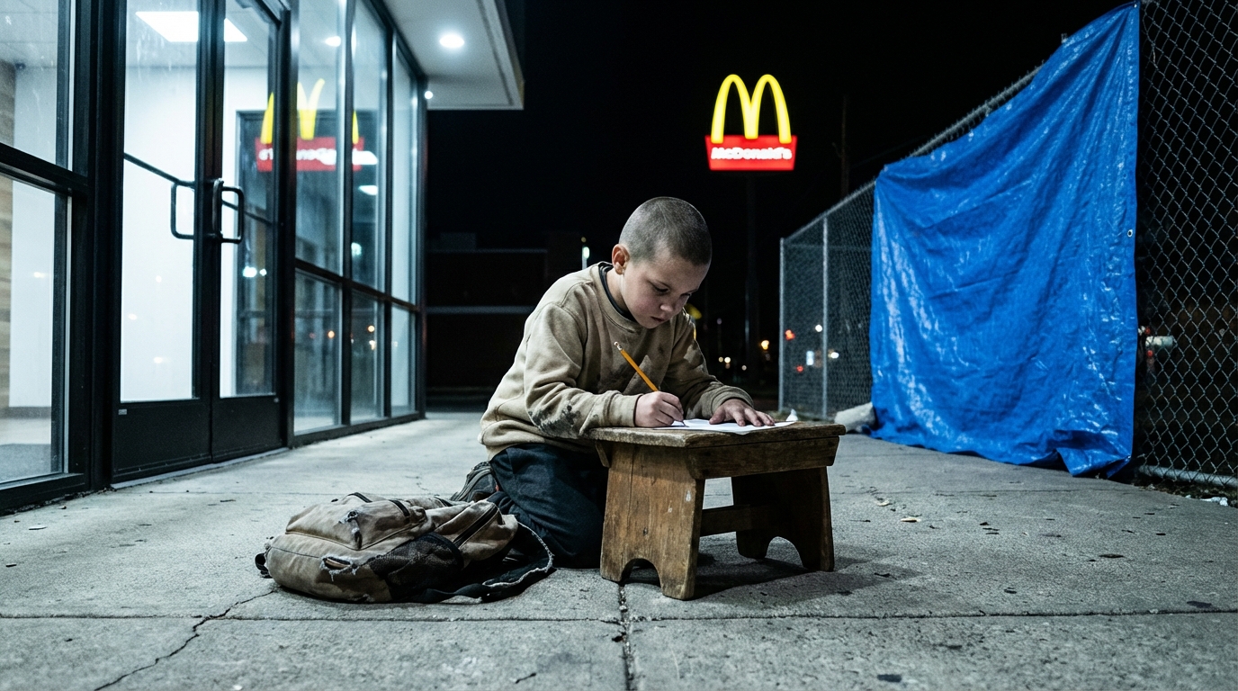 Ein Junge ohne Zuhause, das Licht von McDonald’s und ein Traum
