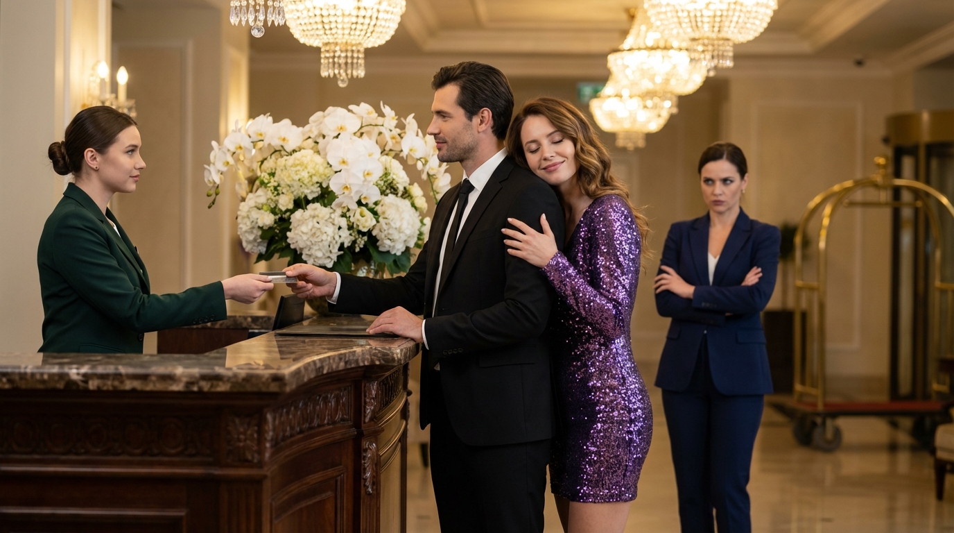 Er bringt seine Geliebte in ein Fünf-Sterne-Hotel – doch dann ist er völlig schockiert, als seine Frau als neue Besitzerin auftaucht.