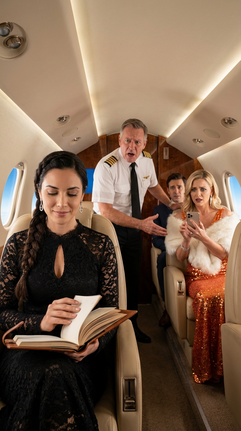 Das Leder des Kapitänssessels knarrte, als er sich vorbeugte. Seine Stimme triefte vor süßlicher Herablassung, die die Luft in der Kabine zum Schneiden dick werden ließ. „Hör mal, Schätzchen“, spottete der Pilot und deutete mit dem Daumen nach hinten in die Gulfream. „Mir ist egal, was auf deinem Ticket steht. Dieser Platz ist für VIPs, nicht für jemanden wie dich.“