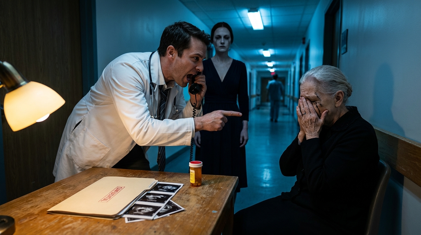 Nur zwei Stunden nachdem wir meine Tochter beerdigt hatten, klingelte mein Telefon. Es war mein Arzt – die Stimme zitterte, fast panisch. “Du musst sofort in mein Büro kommen”, sagte er. “Und hör gut zu: Komm allein. Sag es niemandem. Nicht deine Familie. Nicht dein Mann. Niemand.” Ich konnte während der gesamten Fahrt kaum atmen. Meine Hände waren glitschig am Lenkrad, mein Verstand schrie, dass das nicht real sein konnte. In dem Moment, als ich sein Büro betrat und aufsah – sah ich, wer auf mich wartete. Die Welt verstummte. Meine Knie drohten nachzugeben. Und meine Hände begannen so sehr zu zittern, dass ich nicht einmal die Tür hinter mir schließen konnte.