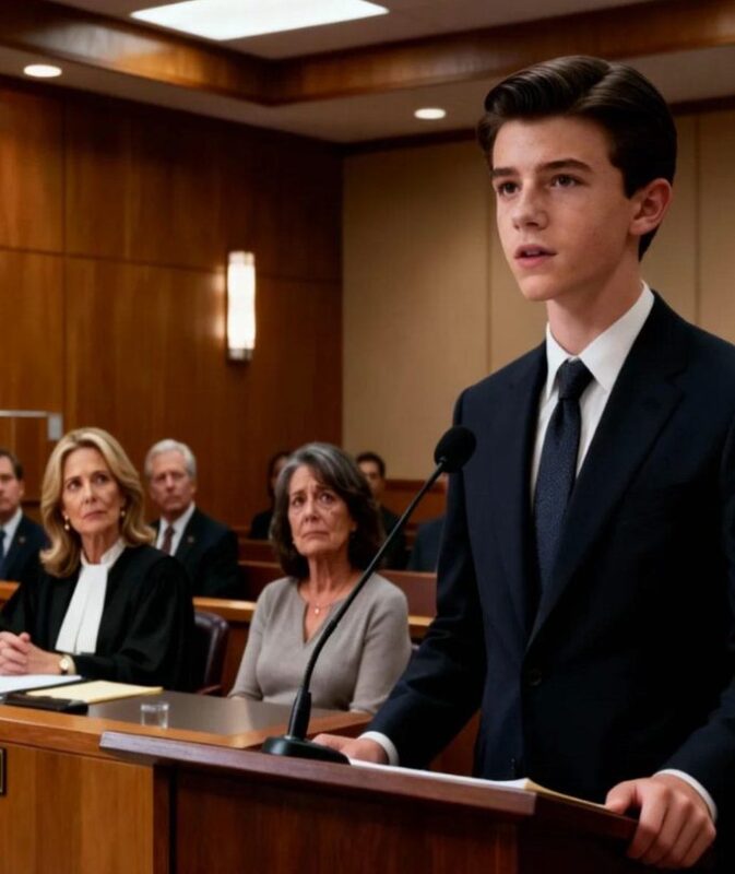 Ich fand ein verlassenes Baby im Flur und zog es als meinen eigenen Sohn auf. Aber als seine leibliche Mutter, eine Millionärin, siebzehn Jahre später zurückkehrte, sagte er vor Gericht etwas, das alle sprachlos machte.