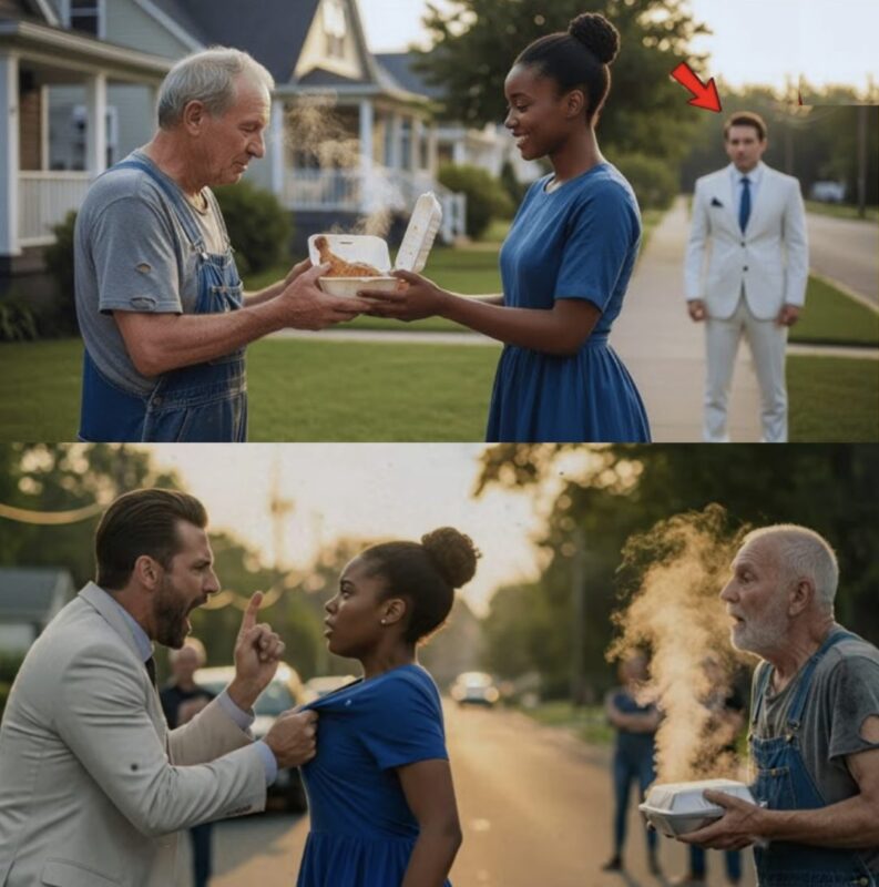 Schwarze Frau teilt Mahlzeiten mit einsamem alten Mann, ohne zu wissen, dass sein Sohn ein berühmter Milliardär ist.