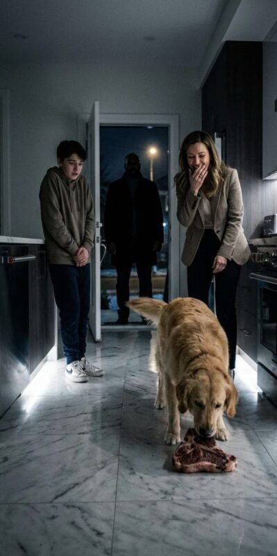 Als meine Stiefmutter ein 50-Dollar-Ribeye an ihren Hund verfütterte, während ich verhungerte, bemerkte sie nicht, wie die Tür aufgeschlossen wurde — und der Mann, der hereinkam, schrieb mein Leben für immer neu.