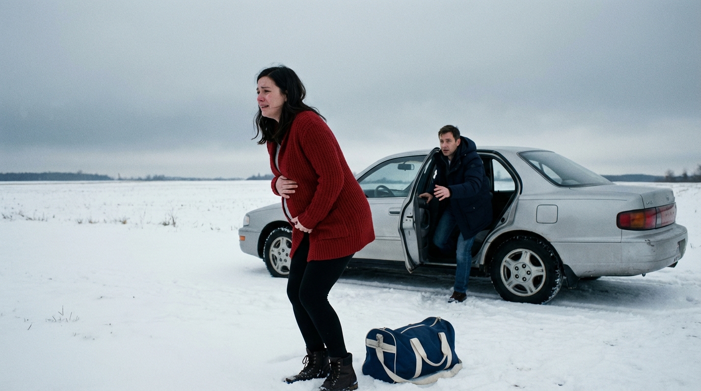 Mein Wasser ist auf dem Weg zur Party seiner Mutter geplatzt. Wütend ließ er mich – im neunten Monat schwanger – auf einer verschneiten Straße zurück. Er hätte nie erwartet, was als nächstes kam.