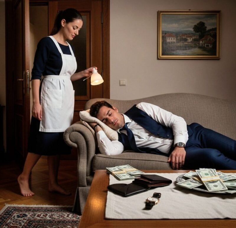 Der Millionär tat so, als schlafe er, um die Ehrlichkeit seiner schüchternen Magd zu testen — doch als er die Augen öffnete, ließ ihre geheime Geste ihn sprachlos zurück