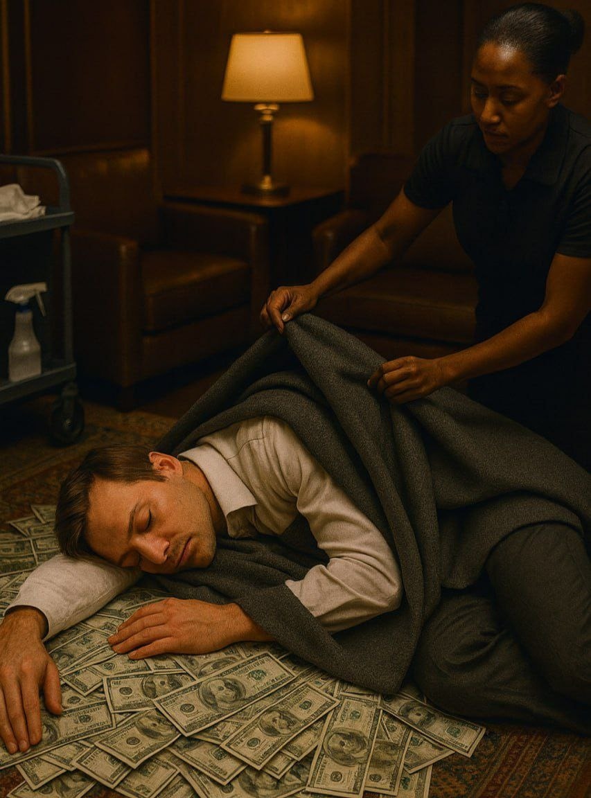 Ein wohlhabender CEO gab vor, auf einem Berg von Geld einzuschlafen, um seine arme schwarze Haushälterin zu testen – doch dann war er völlig überrascht von dem, was sie als Nächstes tat…