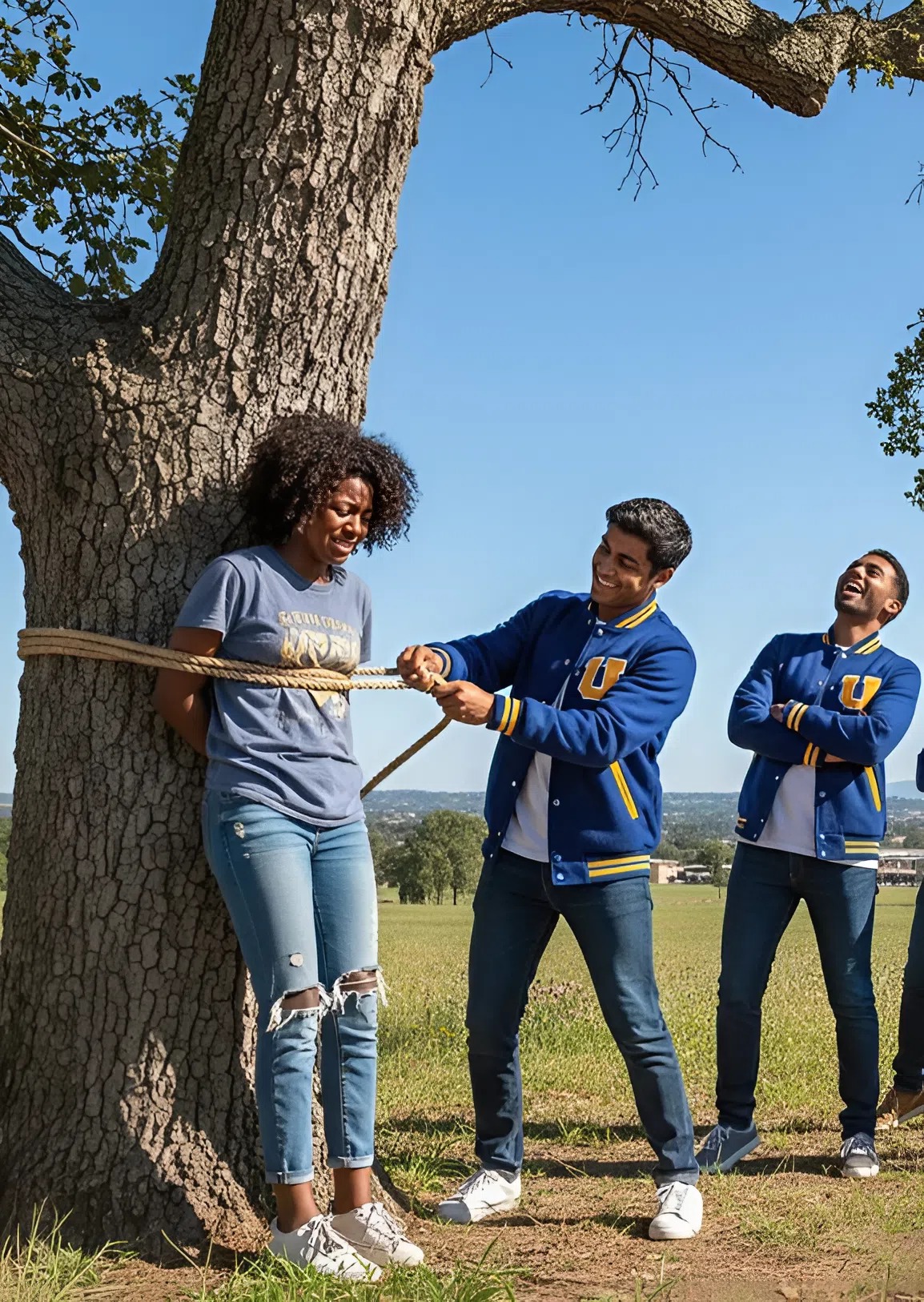 Der Sohn unseres Direktors hatte ein Mädchen an einen Baum gebunden, ohne zu wissen, wer sie wirklich war und was als Nächstes passieren sollte