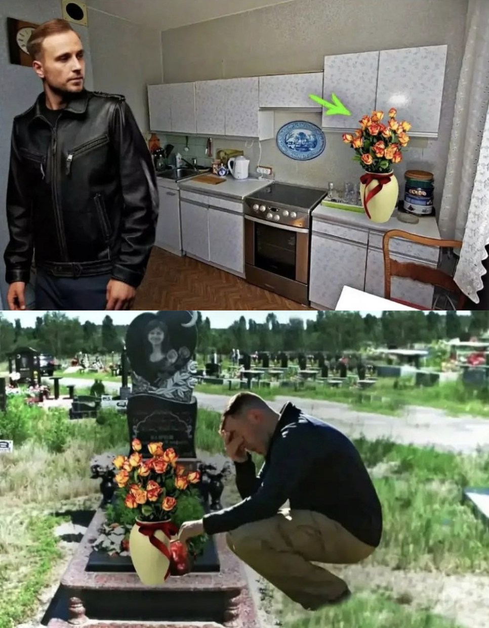 Fünf Jahre lang trauerte er um seine verstorbene Ehefrau, doch eines Tages, als er die Küche betrat, ERSTARRTE der Mann – in der Vase standen die Blumen, die er erst am Morgen auf IHR GRAB gelegt hatte…