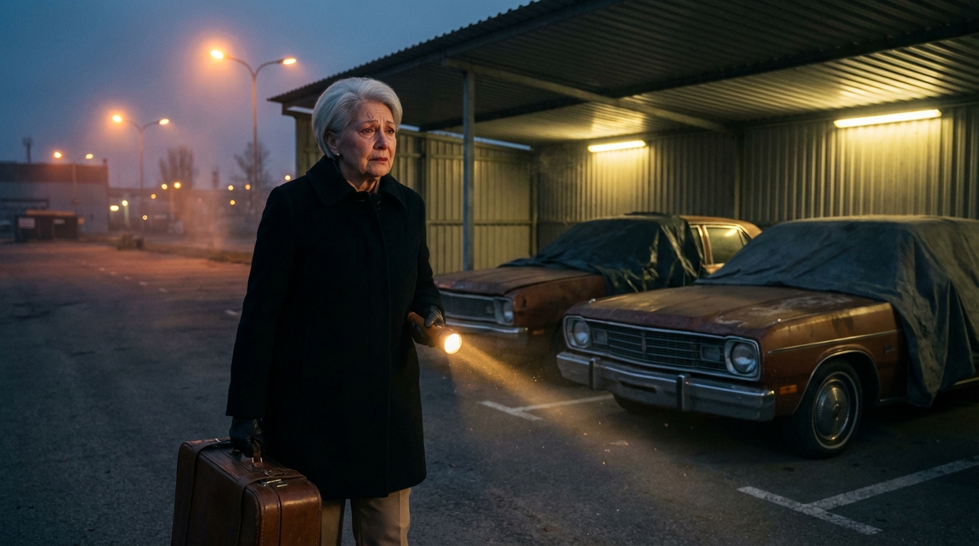 An meinem 68. Geburtstag hinterließ das Testament meinem Sohn ein Penthouse in Los Angeles – und mir eine “wertlose Garage”. Er lächelte, warf meinen Koffer in den Flur und sagte mir, ich solle verschwinden. Ich fuhr mit einem Schlüssel und zweiundvierzig Jahren Trauer in die industrielle Dunkelheit. Als sich die verrostete Tür schließlich öffnete, traf die Taschenlampe drei verdeckte Silhouetten… Und das wahre Vermächtnis meines Mannes begann, alles neu zu schreiben, was mein Sohn zu besitzen glaubte.