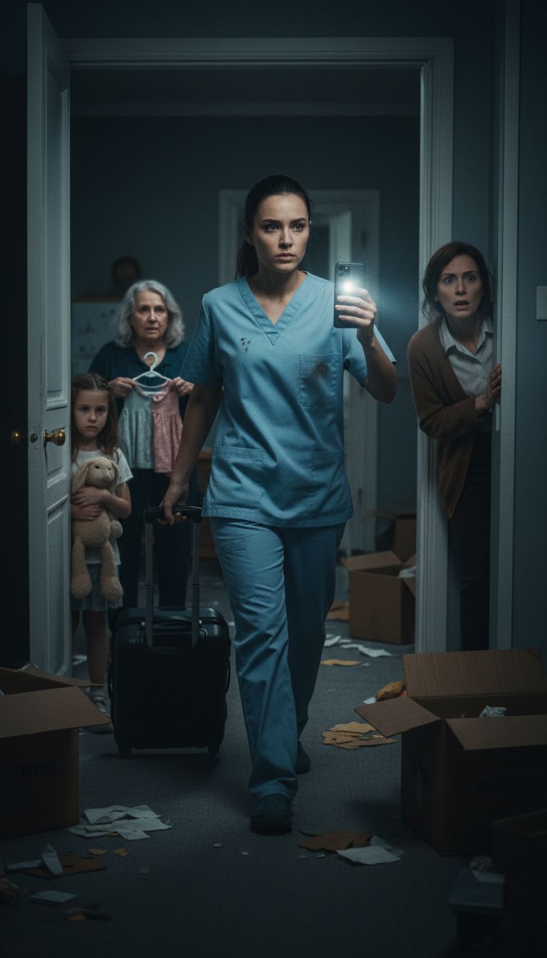 Kimerülten értem haza a kórházi dupla műszakból, és a hétéves kislányomat sehol sem találtam. Anyám ridegen annyit mondott: „Szavaztunk. Neked nincs beleszólásod.” A nővérem már éppen ürítette ki a lányom szobáját, mintha az az övé lenne. Én nyugodt maradtam, és csak valami egyszerűt mondtam. A szüleim és a nővérem azonnal elsápadtak…