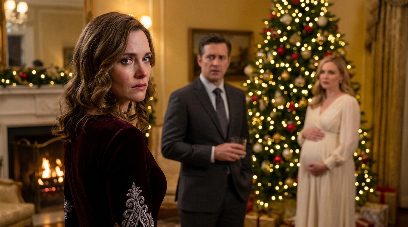 Am Weihnachtsmorgen kam mein Mann mit einer „schwangeren“ Geliebten und verspottete mich dafür, unfruchtbar zu sein – doch er verstummte, als ich ruhig enthüllte, wer sie wirklich war.