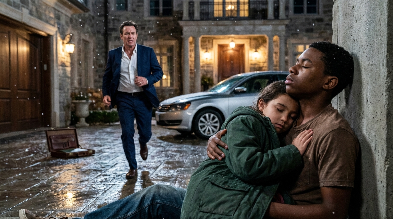 Ein obdachloser Junge kletterte über die Mauer einer Villa, um ein frierendes Mädchen zu retten — ihr milliardenschwerer Vater sah alles