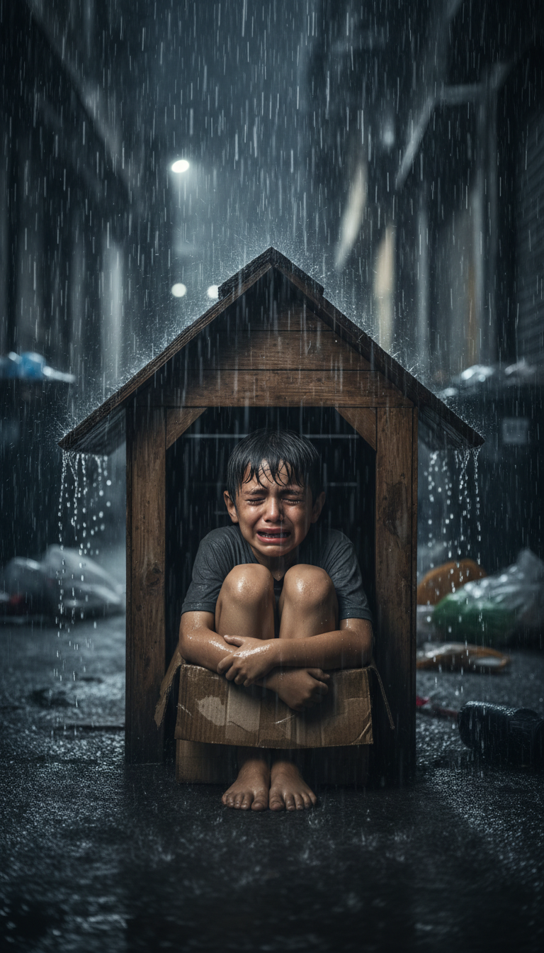 Egy heves vihar során az ötéves unokám a kutyaházban bujkált, zokogott, és egy kartondobozt szorított a mellkasához. Könnyek között szörnyű igazságot árult el a szüleiről. Amikor odamentünk, hogy megvizsgáljuk a szemétégetőt, valami olyasmit fedeztünk fel, amire egyikünk sem volt felkészülve.