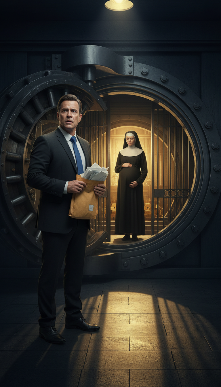 Egy várandós apáca érkezett a bankba, hogy felvegye az örökségét, és miután a bankár feltette neki az első kérdést, azonnal a széfhez rohant…