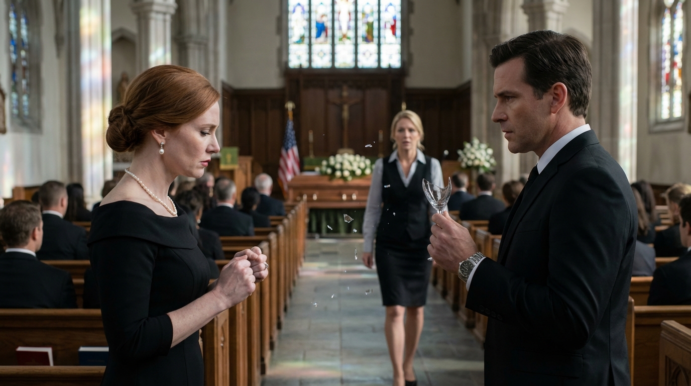 Bei der Beerdigung meiner Mutter in einer Kirche in Boston kam meine Schwester Natalie herein, sah meinen Mann Michael und färbte sich zum Papier. Ihr Glas rutschte, zerbrach, und alle dachten, es sei Trauer. Das war es nicht. Sechs Jahre zuvor hat sie meinen Millionärsverlobten James gestohlen. Was sie in Michael erkannte, hing mit diesem Verrat zusammen – und mit einem Geheimnis, das er mir nie erzählt hat. Am Ende dieses Tages wurde mir klar, dass meine Liebesgeschichte umgeschrieben worden war.