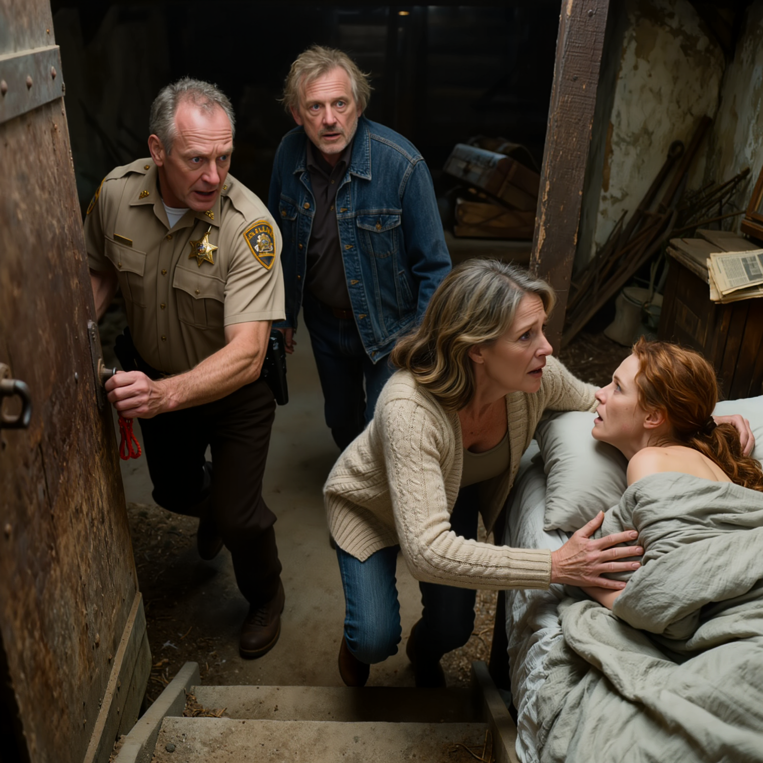 Min svigersøn glemte sin telefon hjemme hos mig. Så dukkede der en besked fra hans mor op: “Kom nu, Janet prøvede at flygte igen!” Janet var min datter – og de havde fortalt mig, at hun var død for 5 år siden. Det, vi fandt i hans mors kælder, fik mit hjerte til at stoppe.