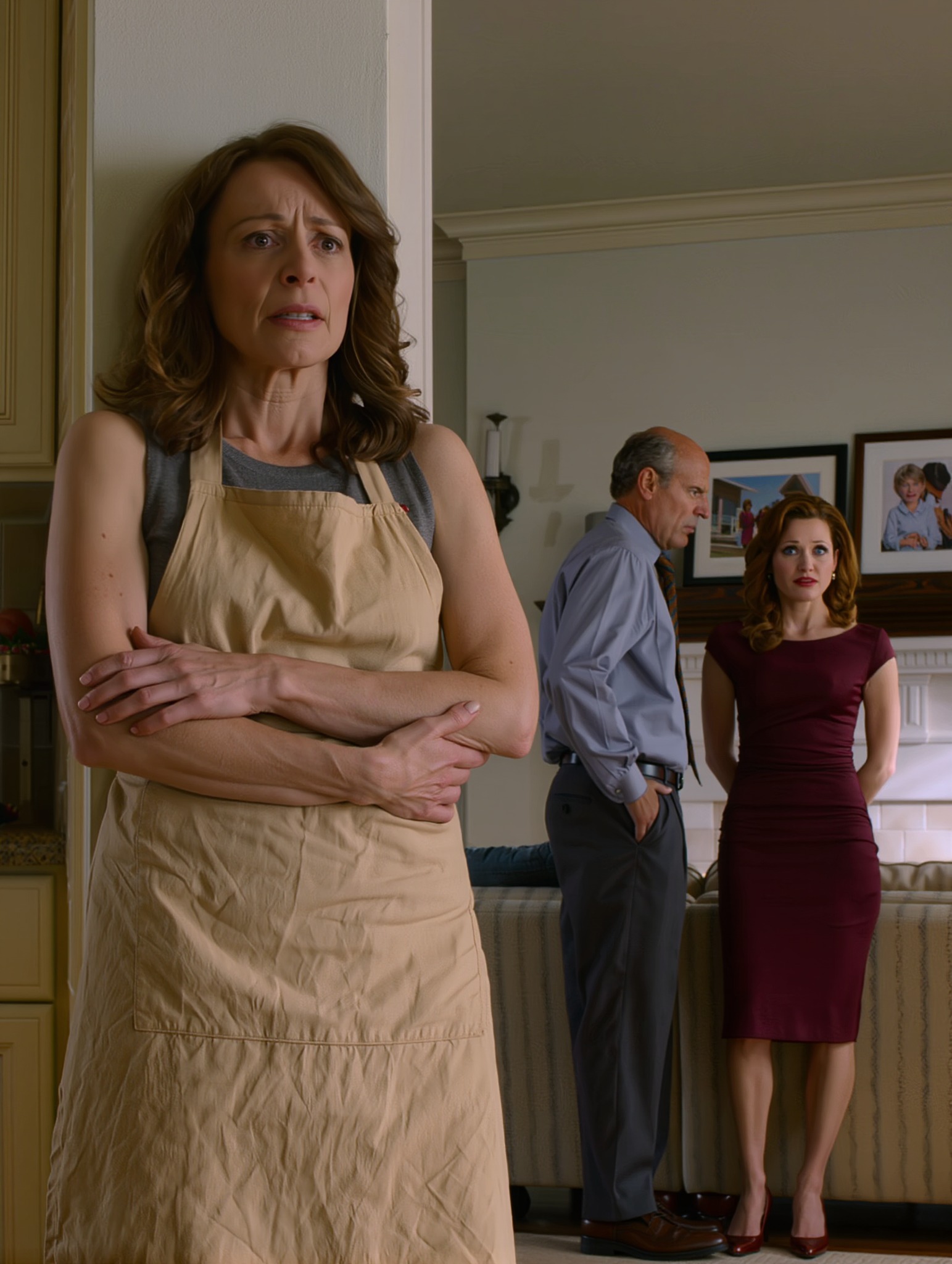 „Pengene er væk, mor. Vi har overført hele den formue, far har efterladt dig, til Patricks konto.“ Sarah sagde det med et hånligt blik, som om hun pralede, ikke tilstod. Vi var i min stue i en stille amerikansk forstad, og min egen datter talte med den rolige lethed, som en der bestiller kaffe, mens Patrick – hendes nye mand – sad i min sofa, som om det var hans, med øjnene gled hen over mit hjem, som om han allerede havde prissat hver en centimeter af det. „Du skulle have været en bedre svigermor,“ tilføjede hun sødt.