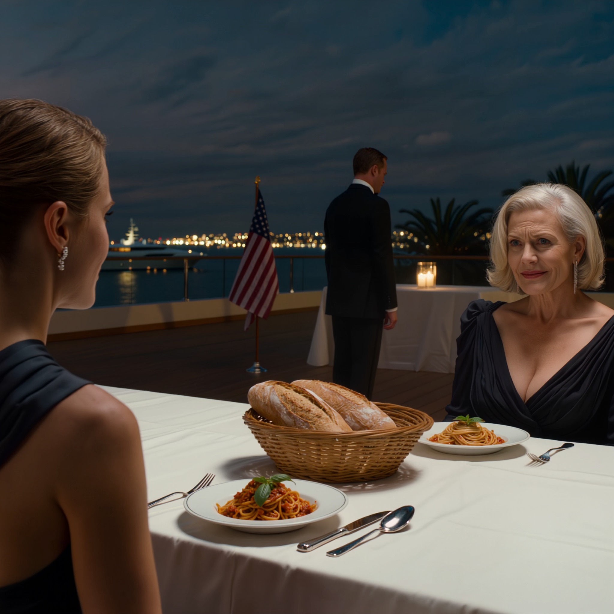 “Jeres børn kan bare dele brødkurven,” sagde min mor og skubbede kolde rester af rundstykker hen mod mit bord, mens min søsters børn huggede hul i hummerpasta til 65 dollars ved yachtklubbens velgørenhedsgalla, og hendes svigersøn smiskede og sagde, at “budgettet er stramt.” Jeg forblev stille, indtil overrækkeren stoppede lige ved siden af ​​vores bord, og hele terrassen ændrede sig.