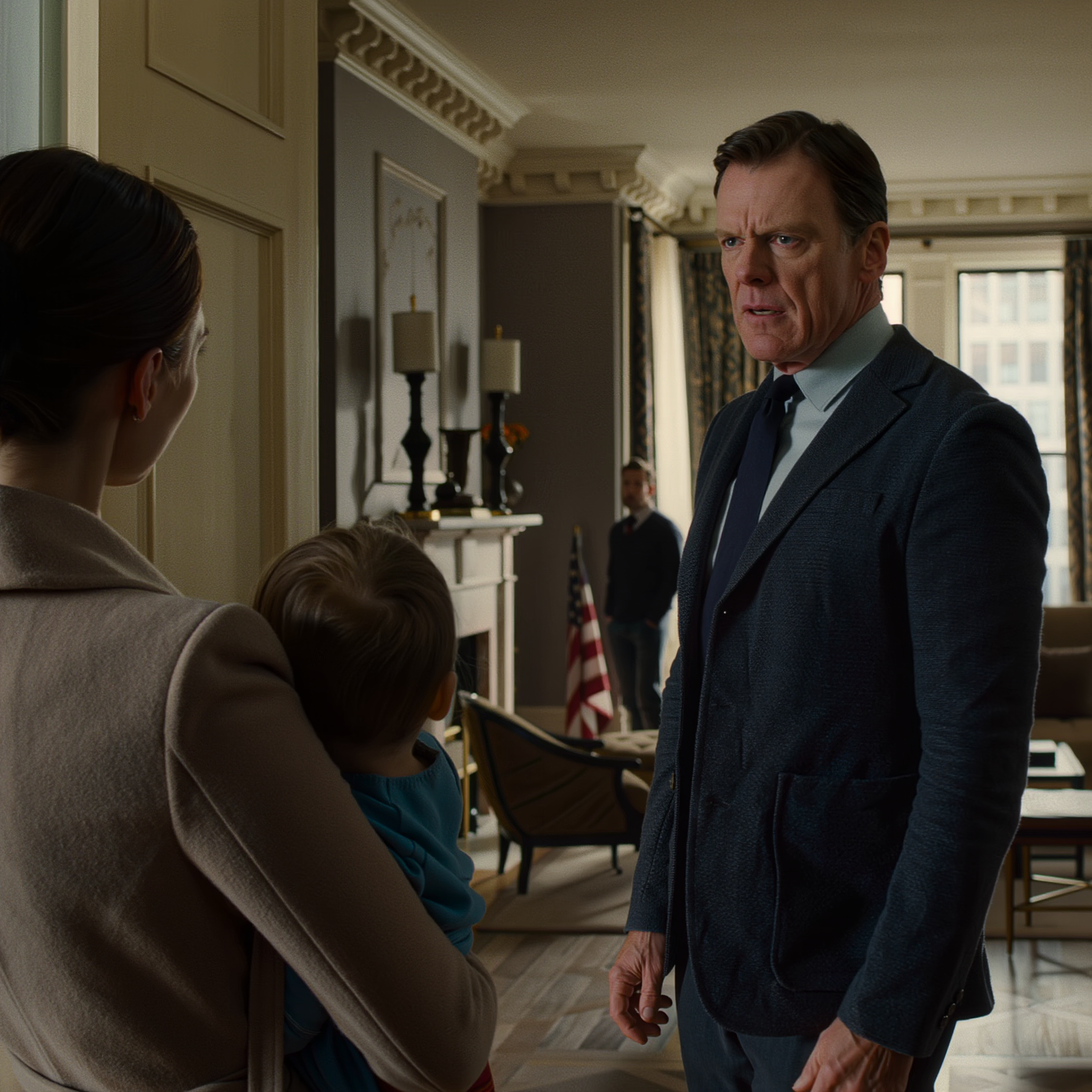 Min 2-årige datter havde knap nok nået sin kusines legetøj i en lejlighed på Park Avenue, da min svigerinde slyngede en kop varm kaffe direkte ind i hendes ansigt, og mine svigerforældre begyndte at råbe: “Tag hende ud af huset med det samme.” Jeg kiggede på min mand, der stod der i stilhed, og kaldte på min far: “I morgen afbryder vi deres kontakt fuldstændigt.”